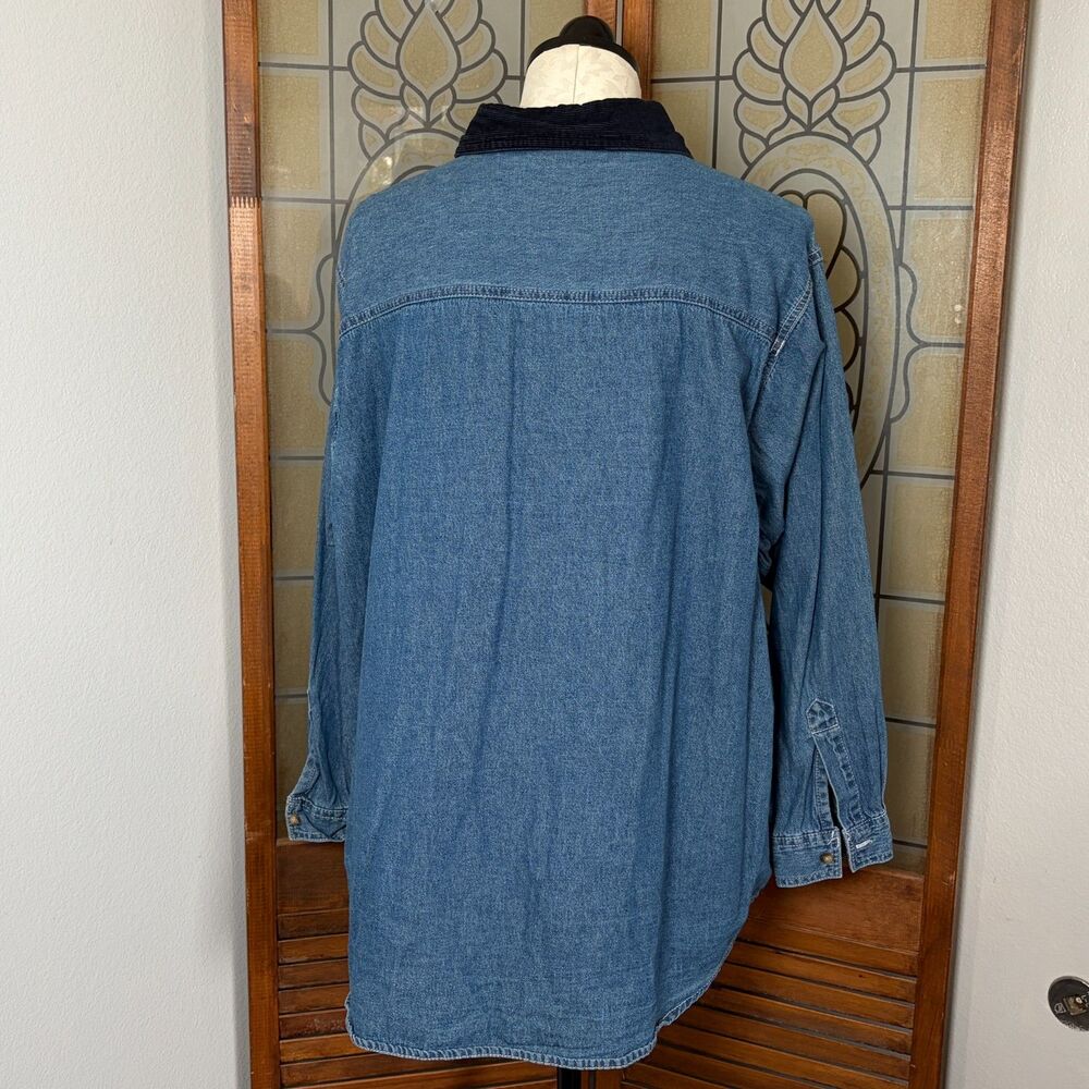 Disney Vintage Winnie the Pooh Denim and Corduroy Button Up Plus Sie 22/24 - Picture 4 of 15